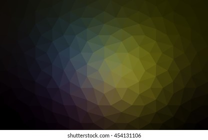 Multicolor dark polygonal illustration, which consist of triangles. Geometric background in Origami style with gradient. Triangular design for your business. Rainbow, spectrum image.