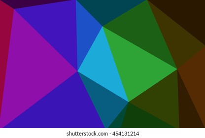 Multicolor dark polygonal illustration, which consist of triangles. Geometric background in Origami style with gradient. Triangular design for your business. Rainbow, spectrum image.
