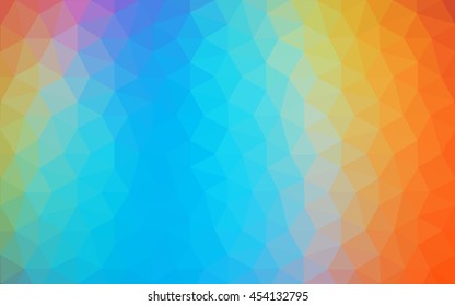 Multicolor dark polygonal illustration, which consist of triangles. Geometric background in Origami style with gradient. Triangular design for your business. Rainbow, spectrum image.