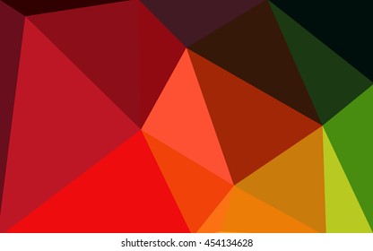 Multicolor dark polygonal illustration, which consist of triangles. Geometric background in Origami style with gradient. Triangular design for your business. Rainbow, spectrum image.