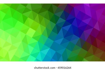 Multicolor dark polygonal illustration, which consist of triangles. Geometric background in Origami style with gradient. Triangular design for your business. Rainbow, spectrum image.