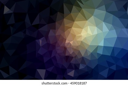 Multicolor dark polygonal illustration, which consist of triangles. Geometric background in Origami style with gradient. Triangular design for your business. Rainbow, spectrum image.