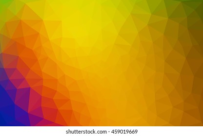 Multicolor dark polygonal illustration, which consist of triangles. Geometric background in Origami style with gradient. Triangular design for your business. Rainbow, spectrum image.