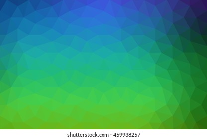 Multicolor dark polygonal illustration, which consist of triangles. Geometric background in Origami style with gradient. Triangular design for your business. Rainbow, spectrum image.