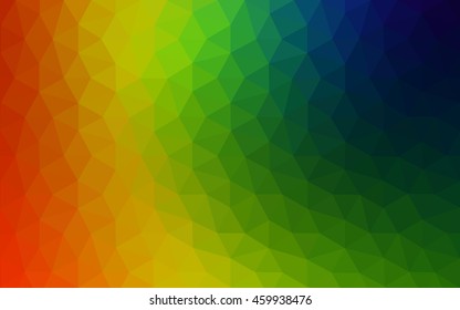 Multicolor dark polygonal illustration, which consist of triangles. Geometric background in Origami style with gradient. Triangular design for your business. Rainbow, spectrum image.