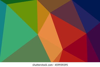 Multicolor dark polygonal illustration, which consist of triangles. Geometric background in Origami style with gradient. Triangular design for your business. Rainbow, spectrum image.