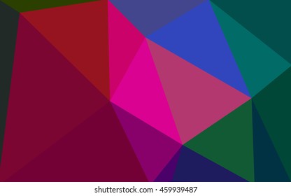Multicolor dark polygonal illustration, which consist of triangles. Geometric background in Origami style with gradient. Triangular design for your business. Rainbow, spectrum image.