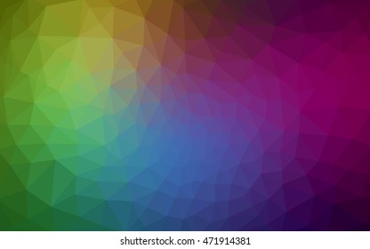 Multicolor dark polygonal illustration, which consist of triangles. Geometric background in Origami style with gradient. Triangular design for your business. Rainbow, spectrum image.