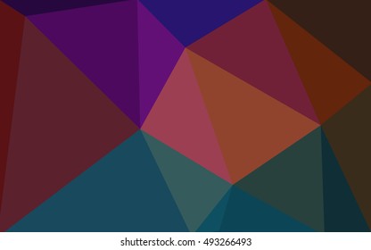 Multicolor dark polygonal illustration, which consist of triangles. Geometric background in Origami style with gradient. Triangular design for your business. Rainbow, spectrum image.