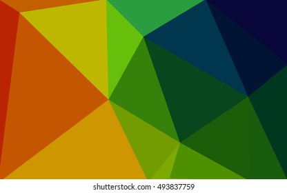Multicolor dark polygonal illustration, which consist of triangles. Geometric background in Origami style with gradient. Triangular design for your business. Rainbow, spectrum image.