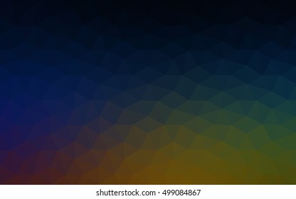 Multicolor dark polygonal illustration, which consist of triangles. Geometric background in Origami style with gradient. Triangular design for your business. Rainbow, spectrum image.