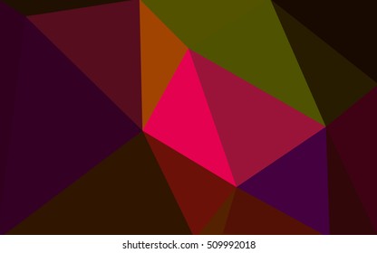 Multicolor dark polygonal illustration, which consist of triangles. Geometric background in Origami style with gradient. Triangular design for your business. Rainbow, spectrum image.