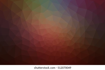 Multicolor dark polygonal illustration, which consist of triangles. Geometric background in Origami style with gradient. Triangular design for your business. Rainbow, spectrum image.