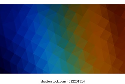 Multicolor dark polygonal illustration, which consist of triangles. Geometric background in Origami style with gradient. Triangular design for your business. Rainbow, spectrum image.