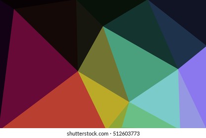 Multicolor dark polygonal illustration, which consist of triangles. Geometric background in Origami style with gradient. Triangular design for your business. Rainbow, spectrum image.
