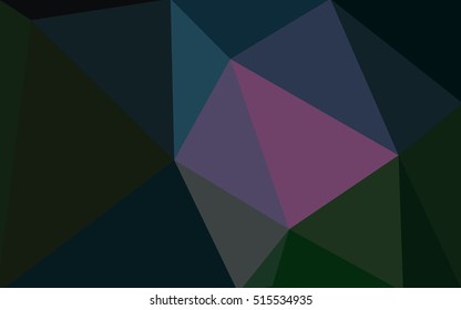 Multicolor dark polygonal illustration, which consist of triangles. Geometric background in Origami style with gradient. Triangular design for your business. Rainbow, spectrum image.
