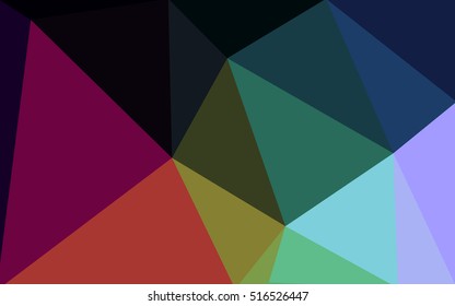 Multicolor dark polygonal illustration, which consist of triangles. Geometric background in Origami style with gradient. Triangular design for your business. Rainbow, spectrum image.