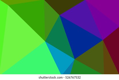 Multicolor dark polygonal illustration, which consist of triangles. Geometric background in Origami style with gradient. Triangular design for your business. Rainbow, spectrum image.