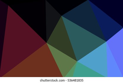 Multicolor dark polygonal illustration, which consist of triangles. Geometric background in Origami style with gradient. Triangular design for your business. Rainbow, spectrum image.