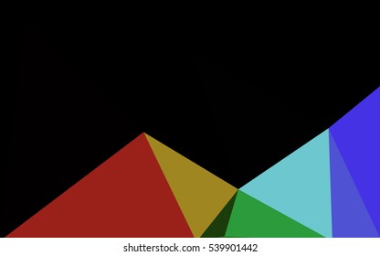 Multicolor dark polygonal illustration, which consist of triangles. Geometric background in Origami style with gradient. Triangular design for your business. Rainbow, spectrum image.