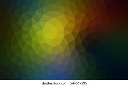 Multicolor dark polygonal illustration, which consist of triangles. Geometric background in Origami style with gradient. Triangular design for your business. Rainbow, spectrum image.