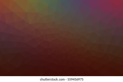 Multicolor dark polygonal illustration, which consist of triangles. Geometric background in Origami style with gradient. Triangular design for your business. Rainbow, spectrum image.