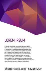 Multicolor dark purple geometric rumpled triangle low poly style gradient illustration graphic background. Vector polygonal design for your business. Vertical