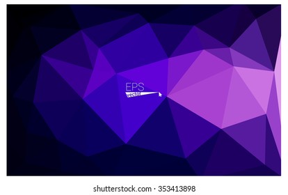Multicolor dark purple, pink geometric rumpled triangular low poly origami style gradient illustration graphic background. Vector polygonal design for your business.