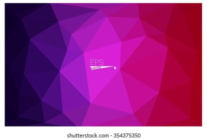 Multicolor dark purple, pink geometric rumpled triangular low poly origami style gradient illustration graphic background. Vector polygonal design for your business.