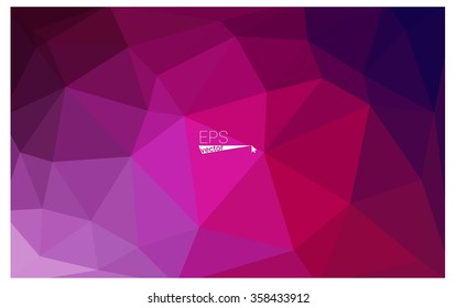 Multicolor dark purple, pink geometric rumpled triangular low poly origami style gradient illustration graphic background. Vector polygonal design for your business.