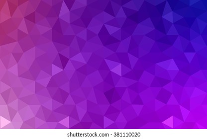 Multicolor dark purple, pink polygonal illustration, which consist of triangles. Geometric background in Origami style with gradient. Triangular design for your business.