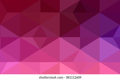Multicolor dark purple, pink polygonal illustration, which consist of triangles. Geometric background in Origami style with gradient. Triangular design for your business.