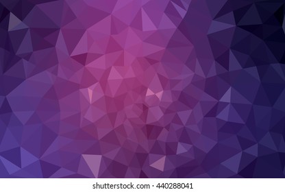 Multicolor dark purple, pink polygonal illustration, which consist of triangles. Geometric background in Origami style with gradient. Triangular design for your business.