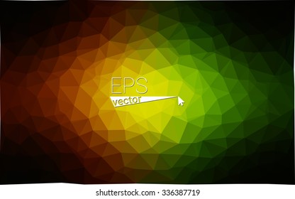 Multicolor dark red, green geometric rumpled triangular low poly origami style gradient illustration graphic background. Vector polygonal design for your business.