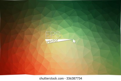 Multicolor dark red, green geometric rumpled triangular low poly origami style gradient illustration graphic background. Vector polygonal design for your business.