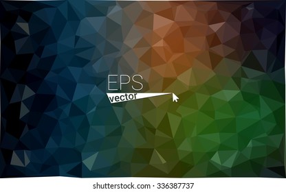 Multicolor dark red, green geometric rumpled triangular low poly origami style gradient illustration graphic background. Vector polygonal design for your business.