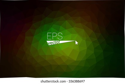 Multicolor dark red, green geometric rumpled triangular low poly origami style gradient illustration graphic background. Vector polygonal design for your business.