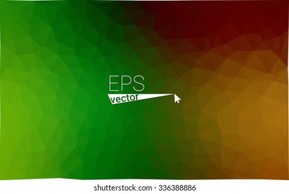 Multicolor dark red, green geometric rumpled triangular low poly origami style gradient illustration graphic background. Vector polygonal design for your business.