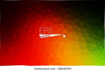 Multicolor dark red, green geometric rumpled triangular low poly origami style gradient illustration graphic background. Vector polygonal design for your business.