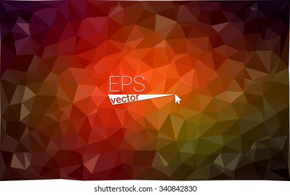 Multicolor dark red, green geometric rumpled triangular low poly origami style gradient illustration graphic background. Vector polygonal design for your business.