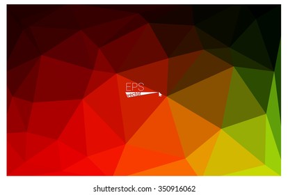 Multicolor dark red, green geometric rumpled triangular low poly origami style gradient illustration graphic background. Vector polygonal design for your business.