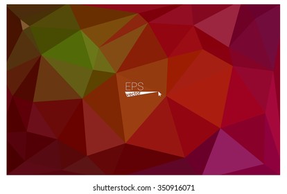 Multicolor dark red, green geometric rumpled triangular low poly origami style gradient illustration graphic background. Vector polygonal design for your business.