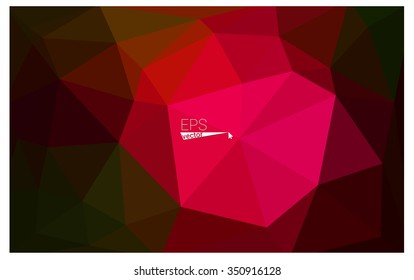 Multicolor dark red, green geometric rumpled triangular low poly origami style gradient illustration graphic background. Vector polygonal design for your business.