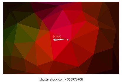 Multicolor dark red, green geometric rumpled triangular low poly origami style gradient illustration graphic background. Vector polygonal design for your business.