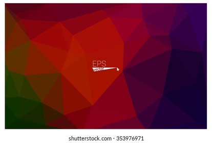 Multicolor dark red, green geometric rumpled triangular low poly origami style gradient illustration graphic background. Vector polygonal design for your business.