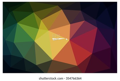 Multicolor dark red, green geometric rumpled triangular low poly origami style gradient illustration graphic background. Vector polygonal design for your business.