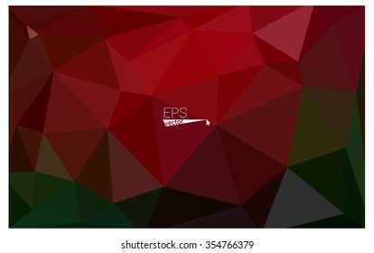 Multicolor dark red, green geometric rumpled triangular low poly origami style gradient illustration graphic background. Vector polygonal design for your business.