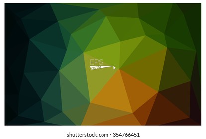 Multicolor dark red, green geometric rumpled triangular low poly origami style gradient illustration graphic background. Vector polygonal design for your business.