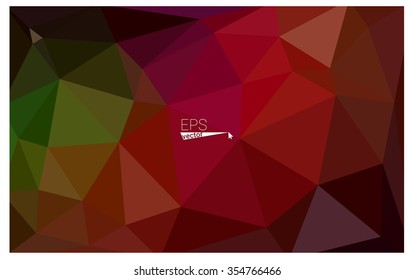 Multicolor dark red, green geometric rumpled triangular low poly origami style gradient illustration graphic background. Vector polygonal design for your business.