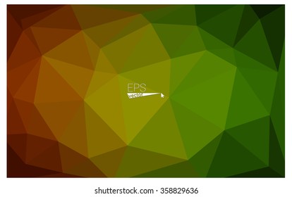 Multicolor dark red, green geometric rumpled triangular low poly origami style gradient illustration graphic background. Vector polygonal design for your business.
